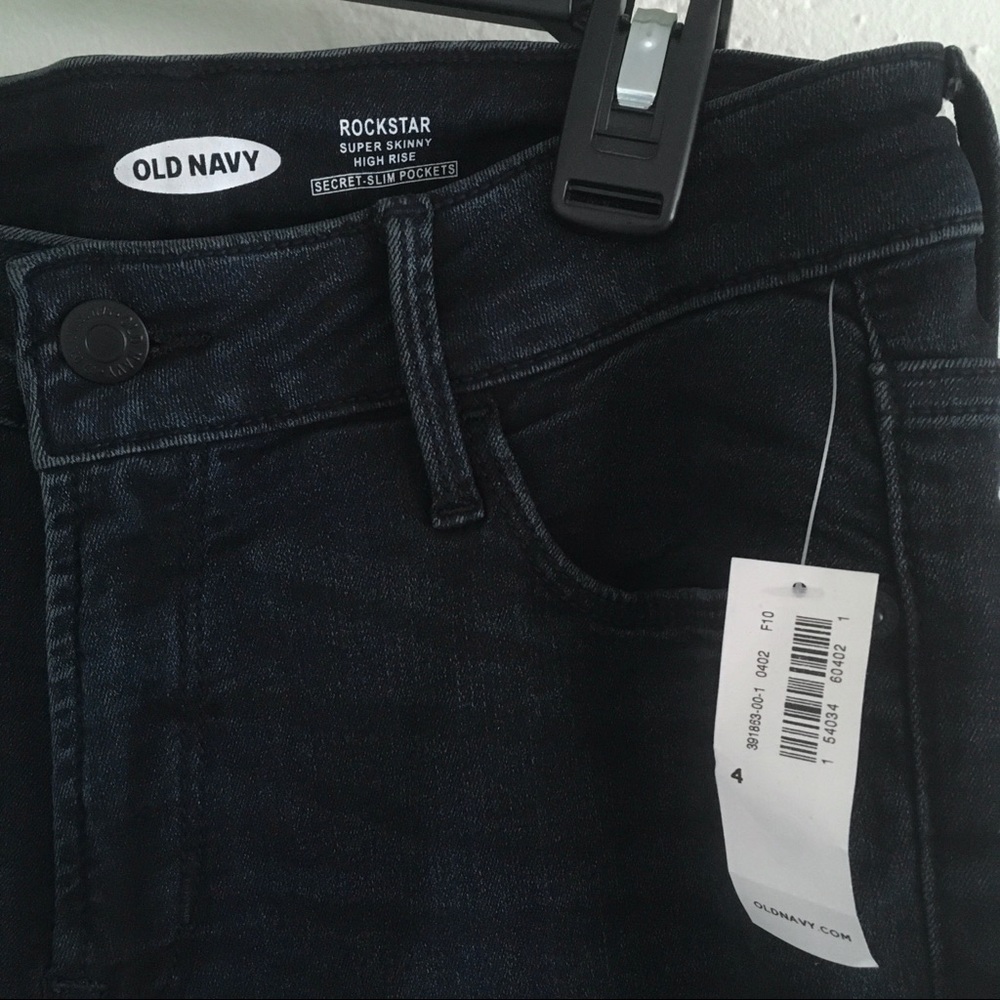 High-Waisted Rockstar Super Skinny Dark-Wash Jeans